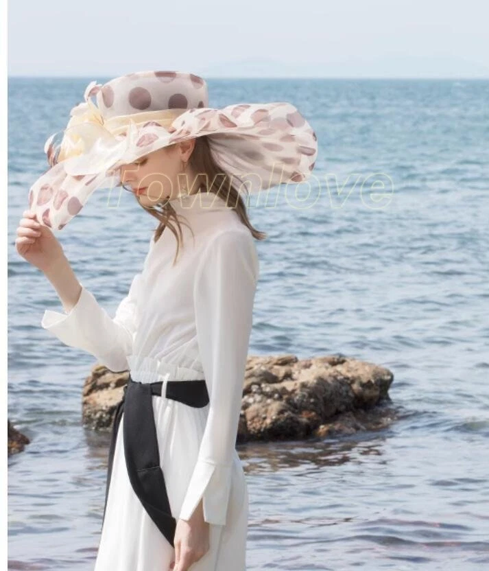 Lo último Mujeres Kentucky Derby Iglesia Boda Noble Vestido Sombrero Organza Pluma Sombrero 3528 Foto 2 de 4