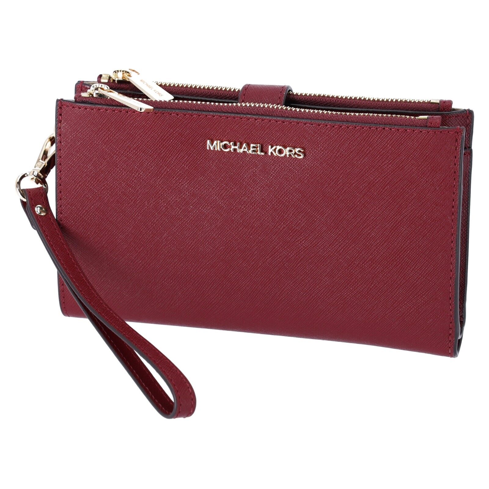 Michael Kors Jet Set Travel Large Double Zip Wristlet Phone Wallet 