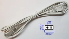 6ft AC Power Cord for Vintage Small Appliances with 2 Round Pins Spaced 5/16"