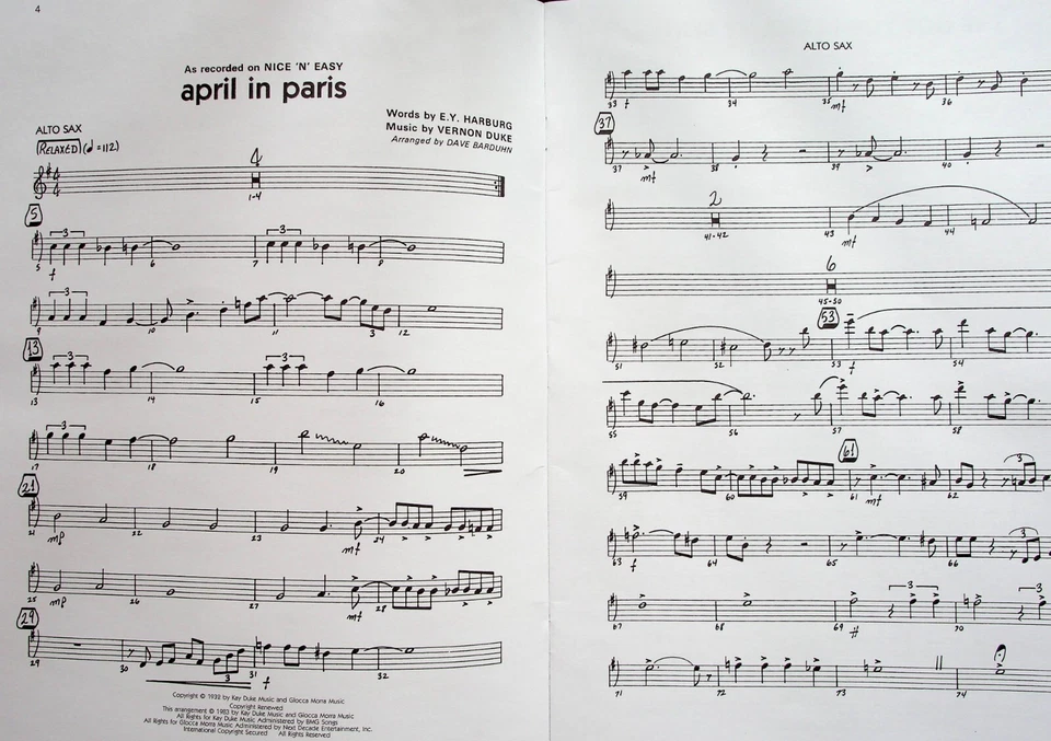 Alto Sax Swing Favorites Big Band Play Along Sheet Music Song Book w/cd - Image 3 of 4