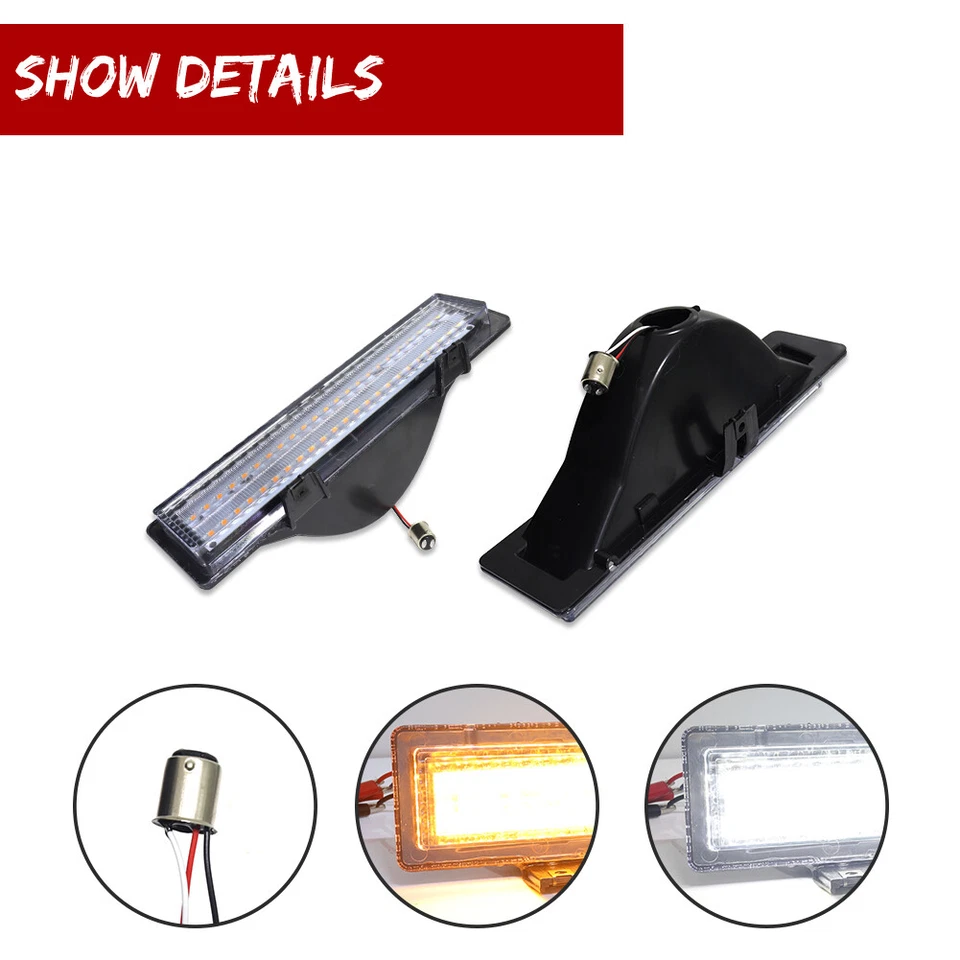 For 81-88 Chevrolet Monte Carlo SS Clear Switchback LED Parking Signal Light Set - Image 4 of 4