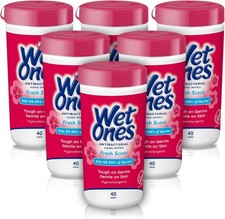 Antibacterial Hand Wipes, Fresh Scent, 40 ct Canister 6 Pack Hand sanitizer