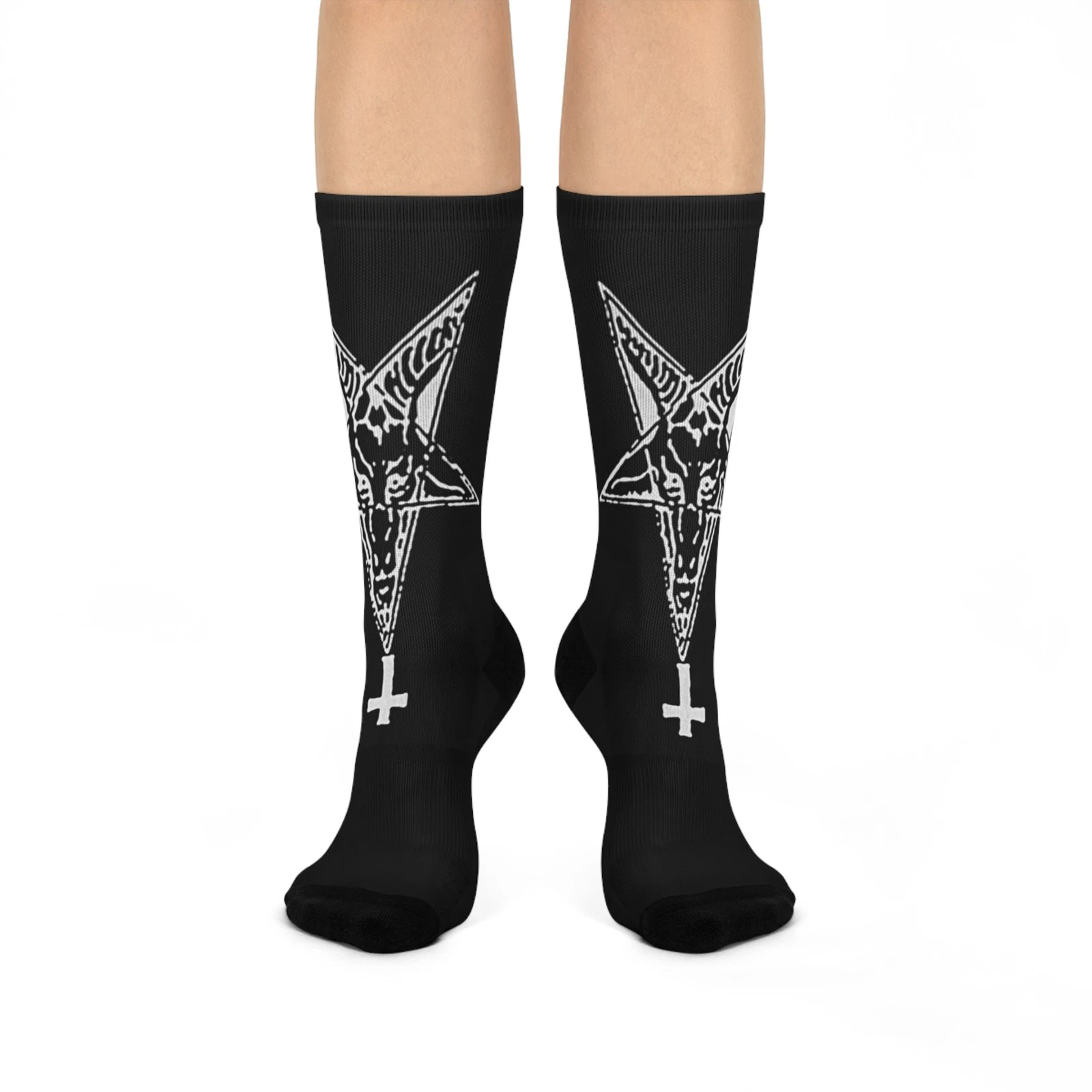 Baphomet - Cushioned Crew Socks - Black
