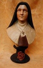 Hl. Theresia vom Kinde Jesu Büste Gips 31 cm um 1925