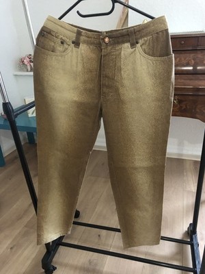 Roberto Cavalli Jeans glitzer Gold Gr. M