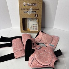 Simply Kids Baby Knee Pads for Crawling in Pink Print 2 Pairs