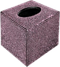 1PCS Bling Tissue Cover Sparkling Rectangular Tissue Holder with Crystal Rhin...