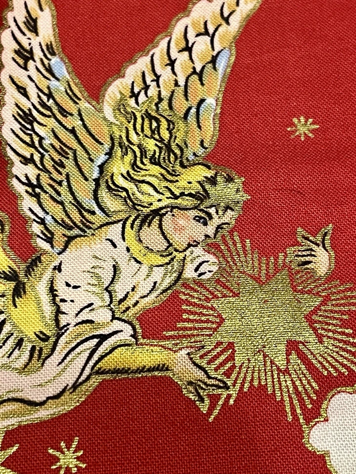 Lote de tela navideña querubines victorianos de colección acolchados cuadrados de costura coleccionables Foto 4 de 4