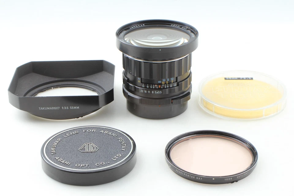 【Quasi come nuovo con filtro cappuccio】 PENTAX 6x7 SMC Takumar 55 mm f3.5 obiettivo 67 II dal GIAPPONE - Immagine 2 di 4