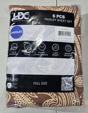 6-PCS FULL Size Bed Sheet Set Paisley Sheet Set Soft/Breathable Chocolate NEW