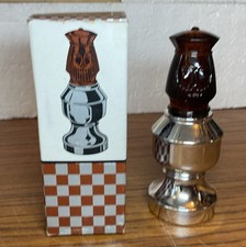 Vintage Boxed Avon King II Chess Piece Bottle Aftershave Empty Silver & Brown