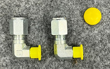 PARKER 6-2CBU-S FLARELESS FITTINGS 3/8" & 1/8"-27 90 DEG ELBOW LOT OF 2