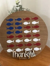 Hand Made & Painted Wood Decor  18” Round 