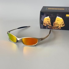 Vintage Oakley Juliet 1.0 X-Metal Polarized Sunglasses Red Lens Silver Frames