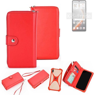 2in1 Hülle Portemonnee für Tecno Pova 7 Neo Schutzhülle Case Handyhülle rot