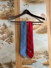 Vintage YSL Yves Saint Laurent Silk Ties Lot of 2 Striped Designer Neckties