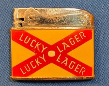 1950s VINTAGE LUCKY LAGER BEER TWO SIDED LIGHTER ITS ALWAYS LUCKY AT THIS CLUB