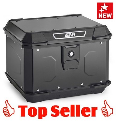 GIVI ALP44B Alpina, erster Aluminium Monolock Koffer, schwarz, 44l, inkl. Platte
