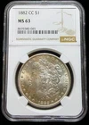 1882-CC Morgan Silver $1 Dollar NGC MS63 Carson City Mint