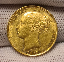 Full Sovereign Coin Rare 1878 Shield Back Sydney Mint Young Head 22 Carat Gold