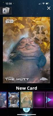 Star Wars Card Trader Chrome Sapphire Legendary 50CC Gold Jabba The Hutt