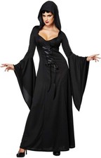 Deluxe Medieval Women Hooded Robe Costume Robe Halloween 01338