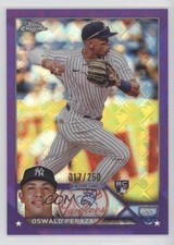 2023 Topps Chrome Logofractor Edition Purple Refractor 17/250 Oswald Peraza 0nr3