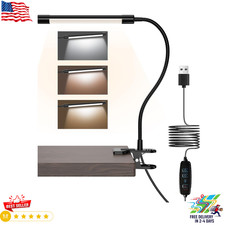 LED Desk Lamp with Clamp - Adjustable 3 Color Mod 10 Brightness Level Table Lamp