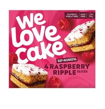 We Love Cake Free From Raspberry Ripple Cake Slices 4 Pack 150g Free Postage