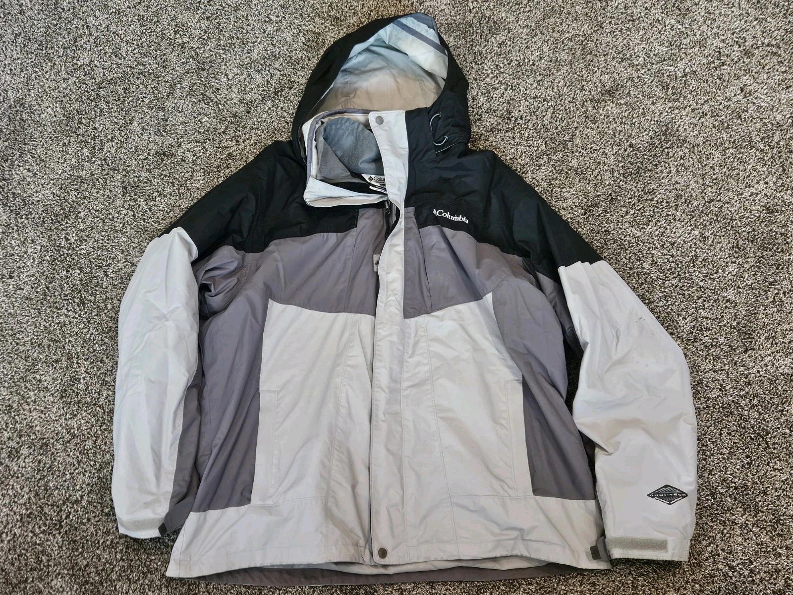 Columbia Interchange Ski Jacket Mens Large Tan 3-in-1 Hooded Winter Coat Outdoor