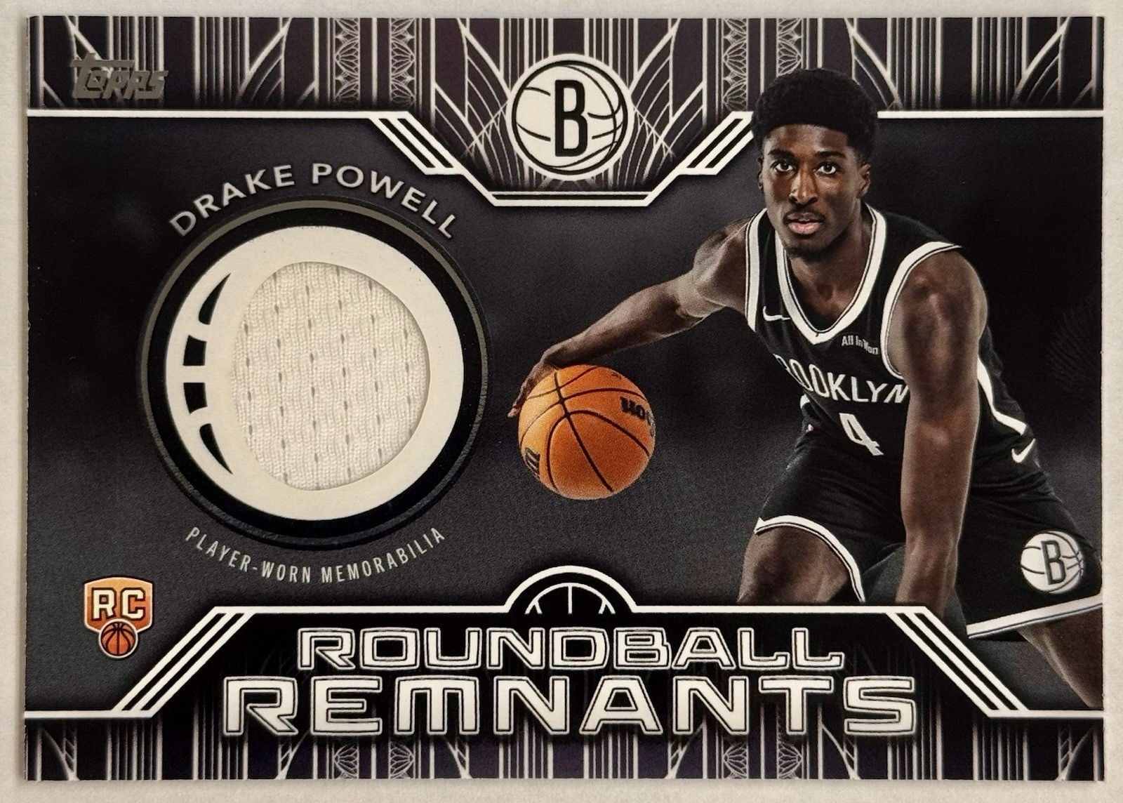 2025-26 Topps Basketball Drake Powell RC Roundball Remnants Relic #RRR-DP Nets