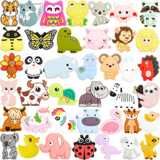 40 Pcs Silicone Focal Beads for Pens Animal Silicone Beads Bulk for Keychain Mak