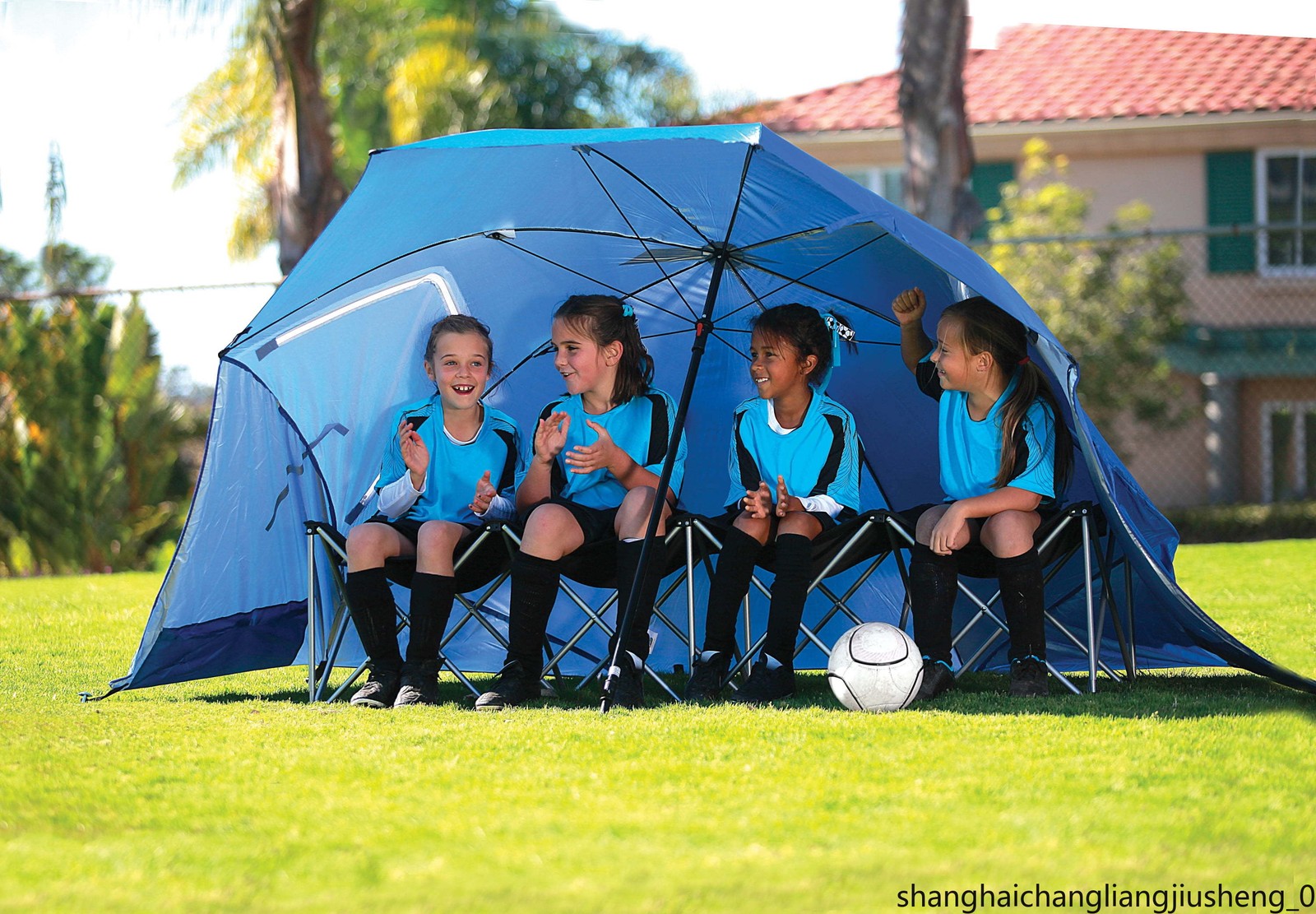 8ft Blue SPF 50+ Sun Canopy Umbrella Beach Sports Rain Shelter