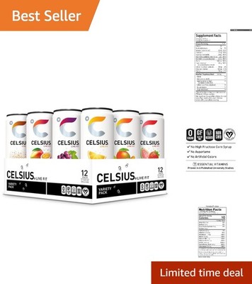 Caffeine-Infused Assorted Flavor Energy Drinks - 12-Pack for Active Lifestyles