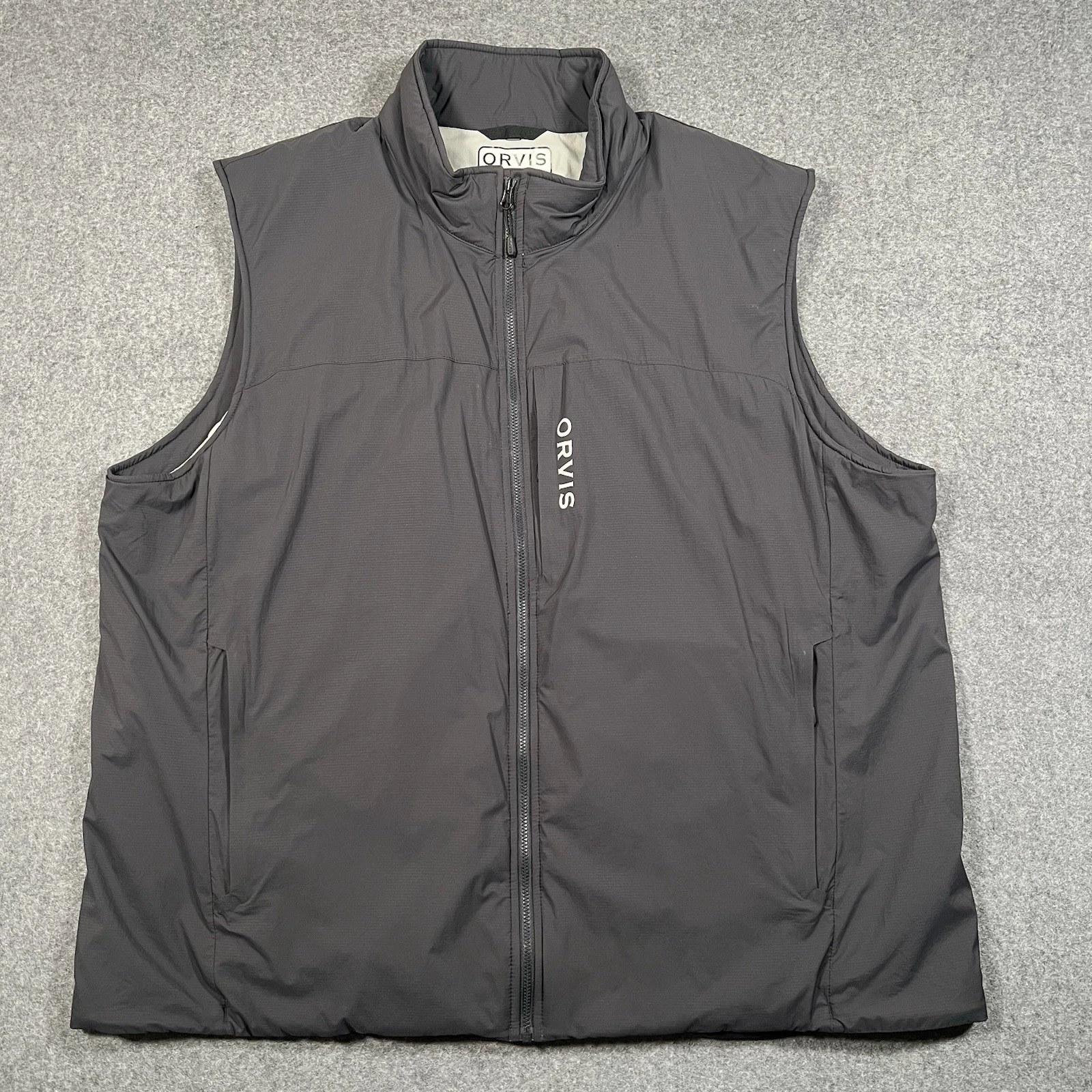 Orvis Pro Insulated Vest Mens 2XL Dark Gray Full Zip Outdoor Fishing Utility