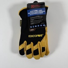KINCO Lined Premium Grain Deerskin  Synthetic Hybrid Pro Work Gloves Large