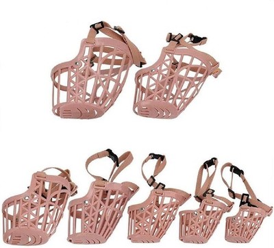 Set Plastic Dog Muzzle, Anti Bite Adjustable Pet Basket, Dogs Training