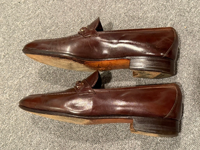 Vintage Gucci Leather GG Horsebit Loafers Made in Italy Sz  display picture 1