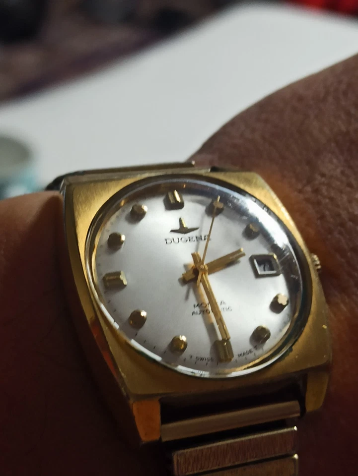 Vintage Seltene Herrn Dugena Monza Automatik Swiss Made Eta 2782 25 Rubine, 70er - Bild 4 von 4