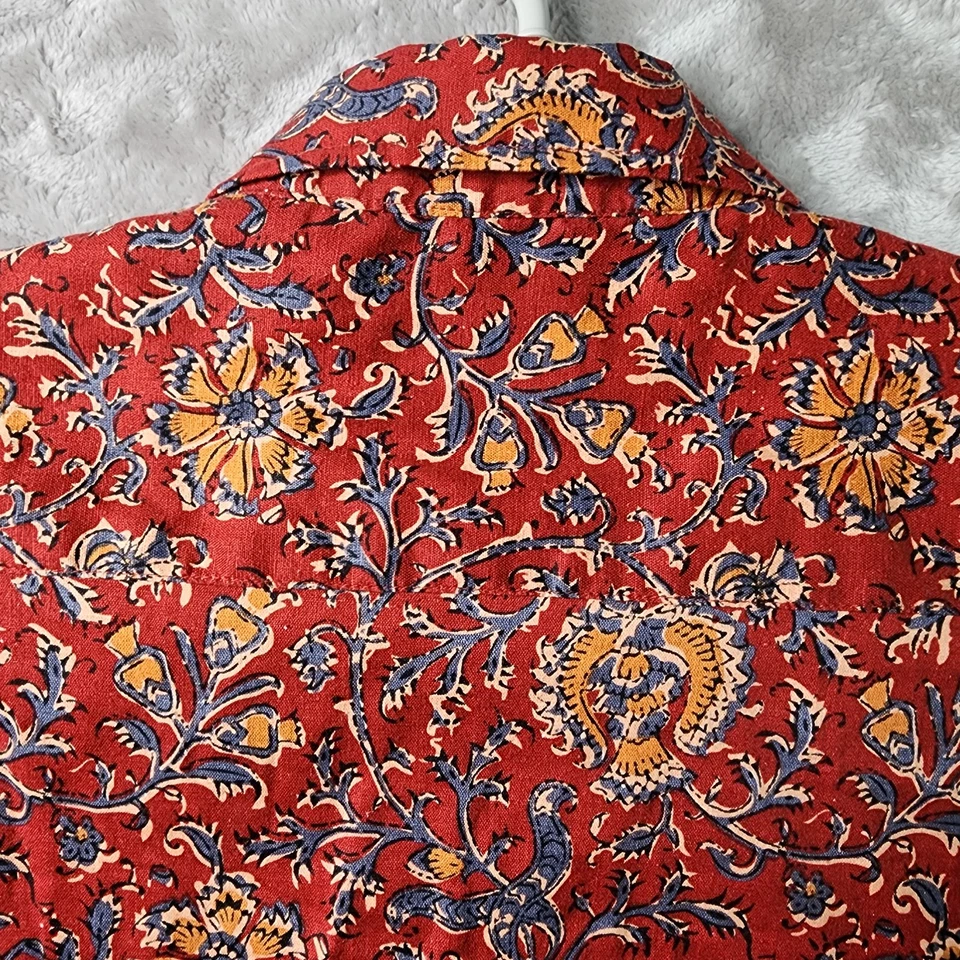 Orvis Classic Fit mezcla de cáñamo para hombre manga corta L abotonada roja Foto 4 de 4