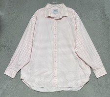 Charles Tyrwhitt Classic Fit Long Sleeve Gingham Shirt Mens 19/37 Pink White