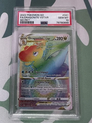 Pokémon TCG Dragonite VSTAR Secret 81/78 PSA 10
