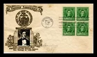 DR JIM STAMPS US COVER STEPHEN C FOSTER FAMOUS AMERICANS FDC BLOCK CROSBY PHOTO