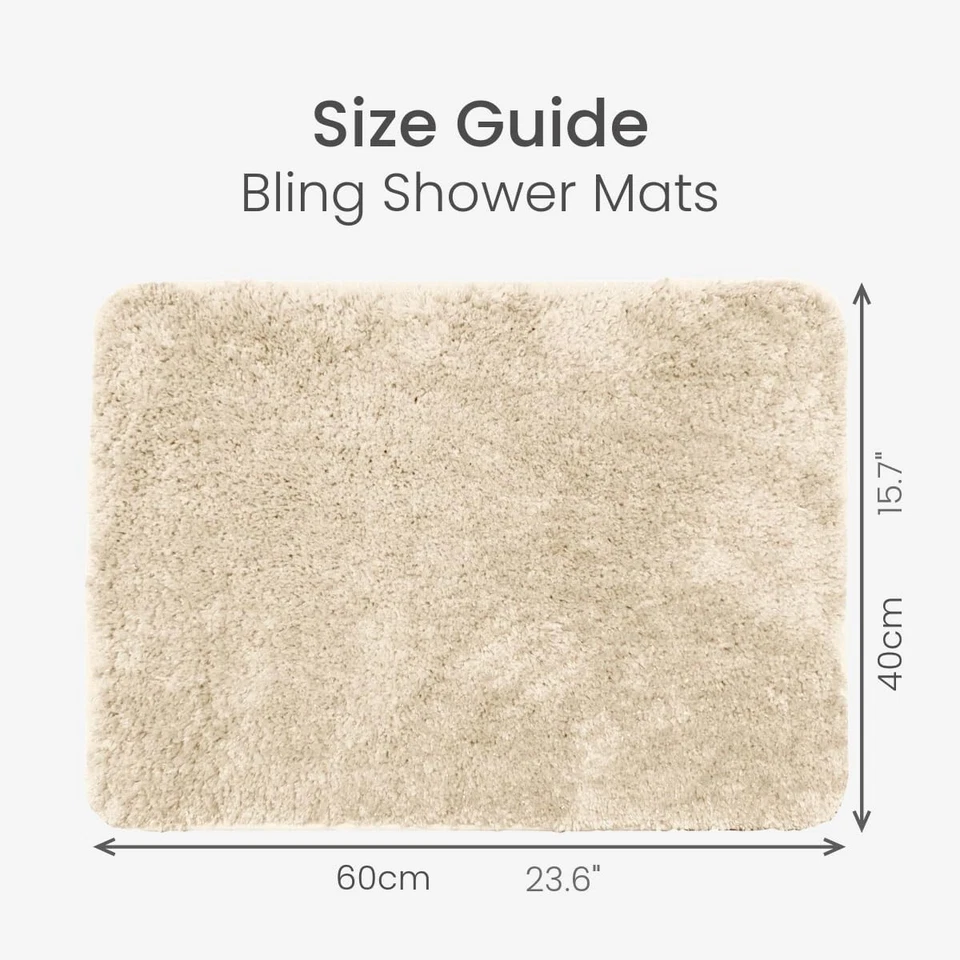Tapete de banho Bling Sparkle antiderrapante - Super macio, pequeno tapete de banheiro 40 x 60cm - Imagem 3 de 4