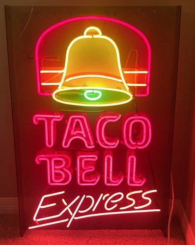 ORIGINAL TACO BELL NEON LIGHT LIGHTED SIGN EXPRESS HARD TO FIND! VINTAGE RARE