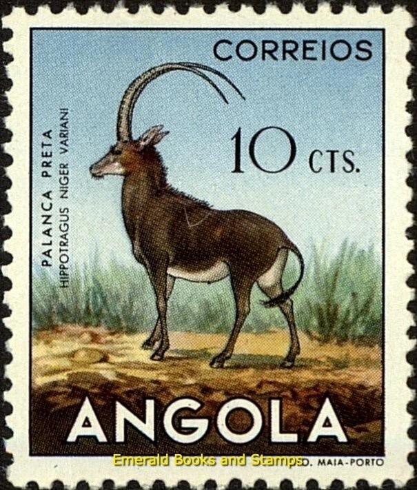EBS Angola 1953 - Animals - Leopard - Elephant - Antelope - AO 368-370 - MNG (*) - Image 3 of 4