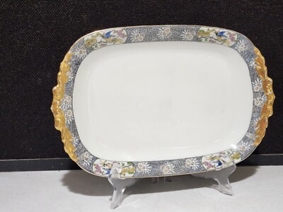 Antique 1900-1932 JPL Jean Pouyat Limoges 19'' Platter Bird of Paradise  POY50