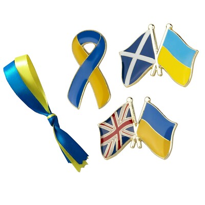 Ukraine Ribbon Support Ukraine Support Ribbons and Pin Badges: Scotland, UK, - SALE- ! | eBay UK