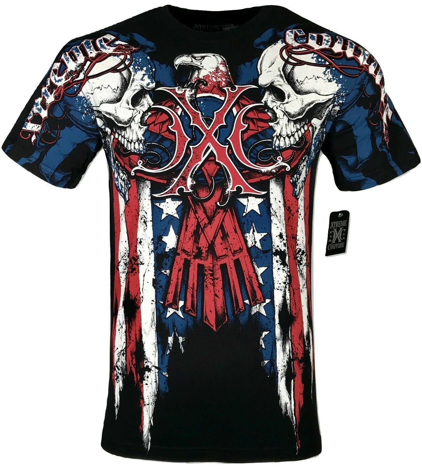 Xtreme Couture Affliction Men's T-Shirt COUTURE PATRIOT Black Biker S-5XL