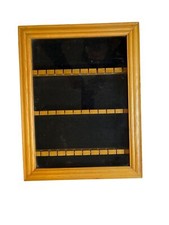 Wooden Display Case With Glass Front  Black Velvet Lining C200